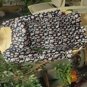 Almost Famous Black Floral Long Sleeve Dress